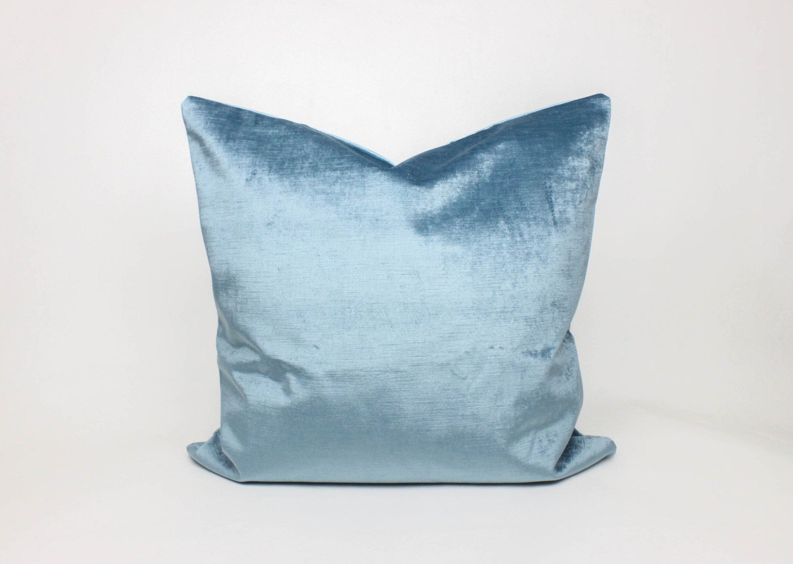 Light Blue Velvet Pillow Cover Etsy