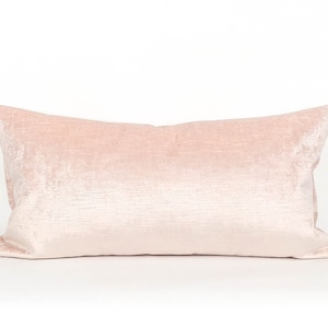 Light Pink / Powder Pink Velvet Lumbar Pillow Cover. Extra long sizes available