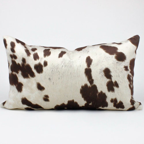 Pillow Cover Faux Cowhide Chocolate Brown Cow Velvet Fabric Etsy