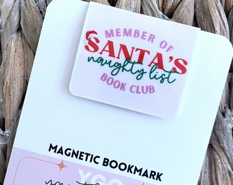 Santa's Naughty List Book Club Christmas Bookmark | Magnetic Bookmark | Page Marker | Planner Bookmark | Bookish Gift | Bookstagram Booktok