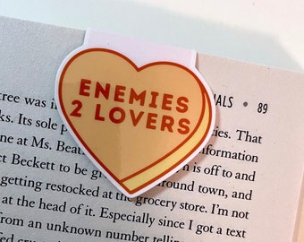 Enemies 2 Lovers Trope Valentines Candy Heart | Magnetic Bookmark | Page Marker | Planner Bookmark | Bookish Gift | Bookstagram Booktok