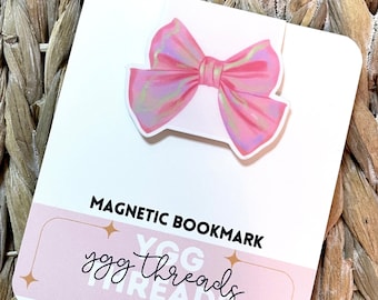 Pink Bow | Magnetic Bookmark | Page Marker | Planner Bookmark | Bookish Gift | Bookstagram Booktok