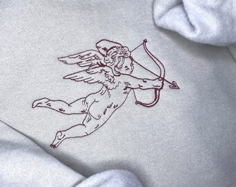 Cupid Valentines Sweatshirt | Comfy Vibes | Embroidered Sweatshirt