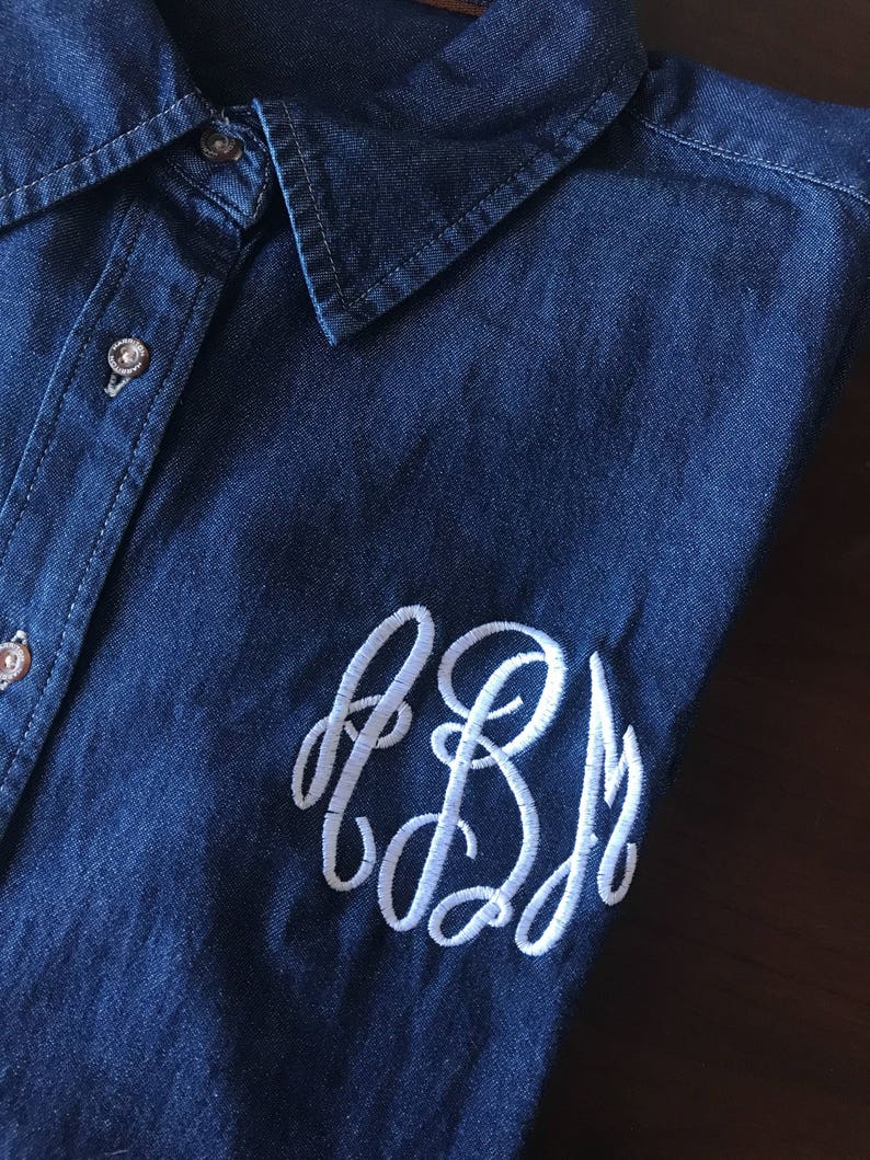 women's monogrammed button down shirts