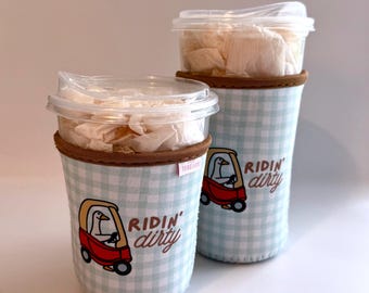 Ridin' Dirty Goose Iced or Hot Beverage Coffee Drink Sleeve