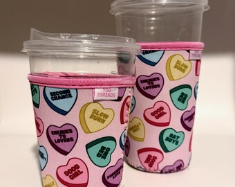 Candy Hearts Book Tropes Iced or Hot Beverage Coffee Drink Sleeve