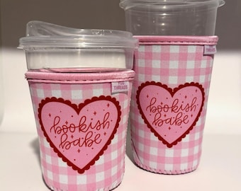 Red Bookish Babe Iced or Hot Beverage Coffee Drink Sleeve