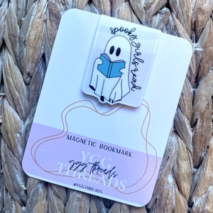 Spooky Girls Read Halloween Ghostie Reading Magnetic Bookmark Page Marker Planner Bookmark Bookish Gift Bookstagram Booktok image 5