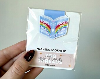 Born to Read Books Forced to Read Emails Bookmark | Magnetic Bookmark | Page Marker | Planner Bookmark | Bookish Gift | Bookstagram Booktok