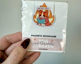 One More Chapter Fire Cat Bookmark | Magnetic Bookmark | Page Marker | Planner Bookmark | Bookish Gift | Bookstagram Booktok