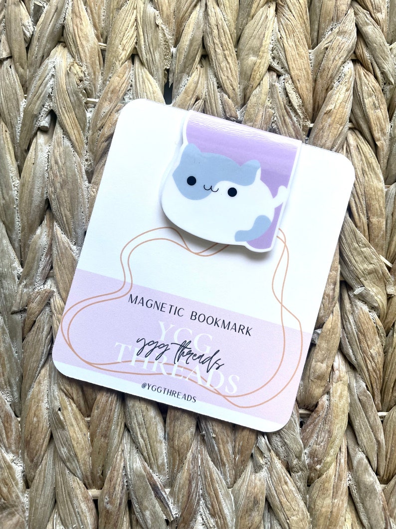 Tubby Cat Magnetic Bookmark Page Marker Planner Bookmark Bookish Gift Bookstagram Booktok image 1