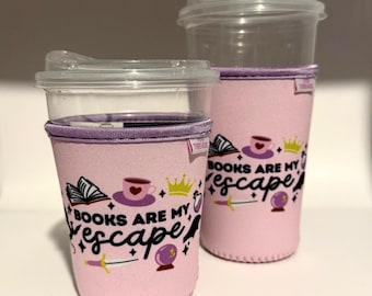 Books are my Escape Iced or Hot Beverage Coffee Drink Sleeve