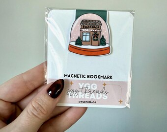 Snowglobe Christmas Bookshop Bookmark | Magnetic Bookmark | Page Marker | Planner Bookmark | Bookish Gift | Bookstagram Booktok