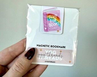 Slut for Books Bookmark | Magnetic Bookmark | Page Marker | Planner Bookmark | Bookish Gift | Bookstagram Booktok