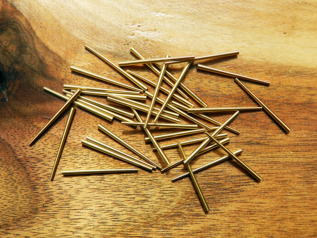 Horolovar 1inch 35pack Brass Long Round Tapered Pins, 0.065 to 0.030