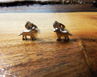 Stainless Steel Dog Stud Earrings: Puppy Birthday Gift