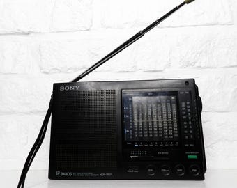 Vintage Sony ICF-7601 Multi-band Radio: 12-band Worldwide Receiver