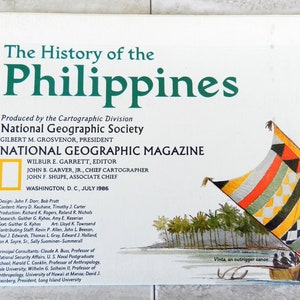 millésime 1986 National Geographic Magazine Carte de l’histoire des Philippines