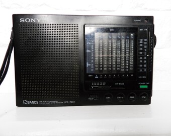 Vintage Sony ICF-7601 Multi-band Radio: 12-band Worldwide Receiver