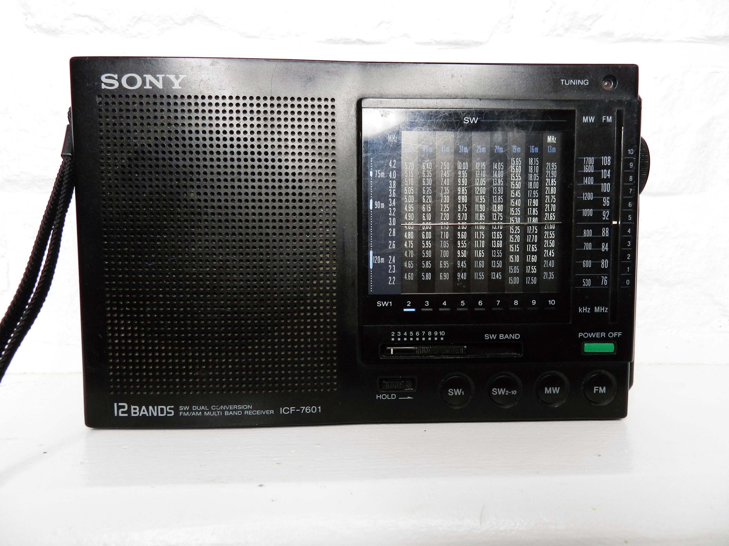 Vintage Sony ICF-7601 Multi-band Radio: 12-band Worldwide Receiver