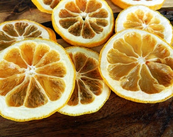 Rodajas de limón deshidratadas orgánicas: refrigerio vegano, jabón y velas