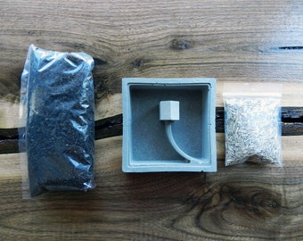 Mini casa de hormigón: Maceta para suculentas y plantas de aire, regalo de oficina