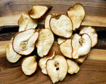 Rodajas de pera deshidratada orgánica: aperitivo natural, guarnición para tartas