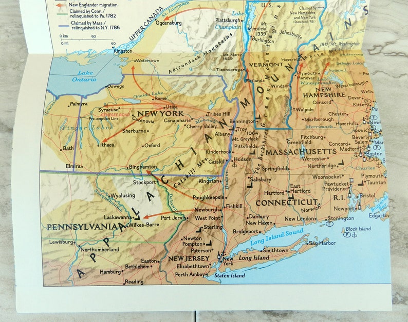 Vintage 1987 National Geographic Magazine Map of the Making of America ...
