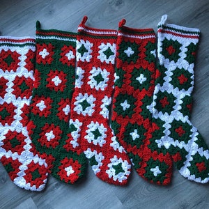 18&quot; Granny Square Christmas Stocking