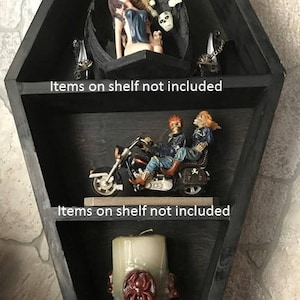Coffin Shelf Dracula style Gothic wall shelf Different  styles & colors available (22-1/2 L x14-1/2 W x 3-1/2 D)