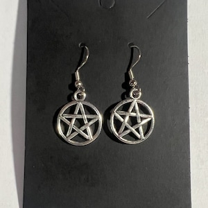 Wicca style Pentagram  earrings 3 styles