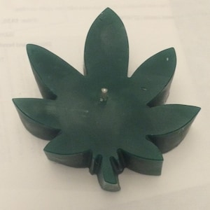 Weed pot leaf marijuana  shaped candle