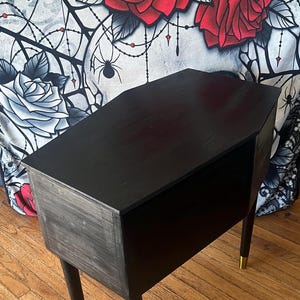Coffin Table with storage solid wood table Dracula style  Gothic end table