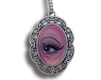 Lovers Eye Pendant | Weird Necklace | Trendy Alt Jewelry | One Of A Kind Funky Aesthetic Accessory  | Handmade Gift