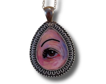 Lovers Eye Pendant | Weird Necklace | Trendy Alt Jewelry | One Of A Kind Funky Aesthetic Accessory  | Handmade Gift