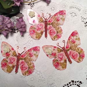 Comin Up Roses Rose Glass Corps 3D Crème Roses Papillons DarlingArtByValeri Scrapbooking Embellishment Mini Albums Cartes Cadeaux de mariage