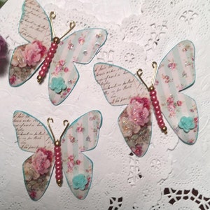 Diario de las rosas Mate Cuerpos de cristal rosa 3D rosas verde azulado Mariposas DarlingArtByValeri Scrapbooking Embellishment Mini Album Cards Wedding Gift