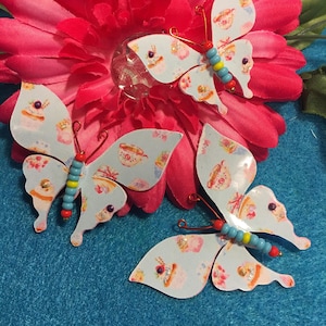 Cupakes & Teacups Glass Bodies 3D cherries and Glitter Butterflies DarlingArtByValeri Scrapbooking Embellishment Mini Album Cards baby gift