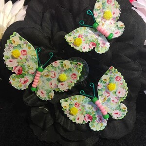 Printemps en vert rose et vert verre corps papillons DarlingArtByValeri Scrapbooking Embellissement Mini albums Carte Faire des fleurs Cheveux