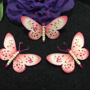 Leopardo rosa crema con cuentas con cuerpo mariposas DarlingArtByValeri Butterfly Set Scrapbooking Embellishments Mini Albums Card Making Hawaii