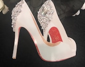 Wedding Bridal Shoes Chipboard Embellishment Crystal 3D Gemstones Christian Louboutin Bride DarlingArtByValeri Scrapbooking Mini Album Cards