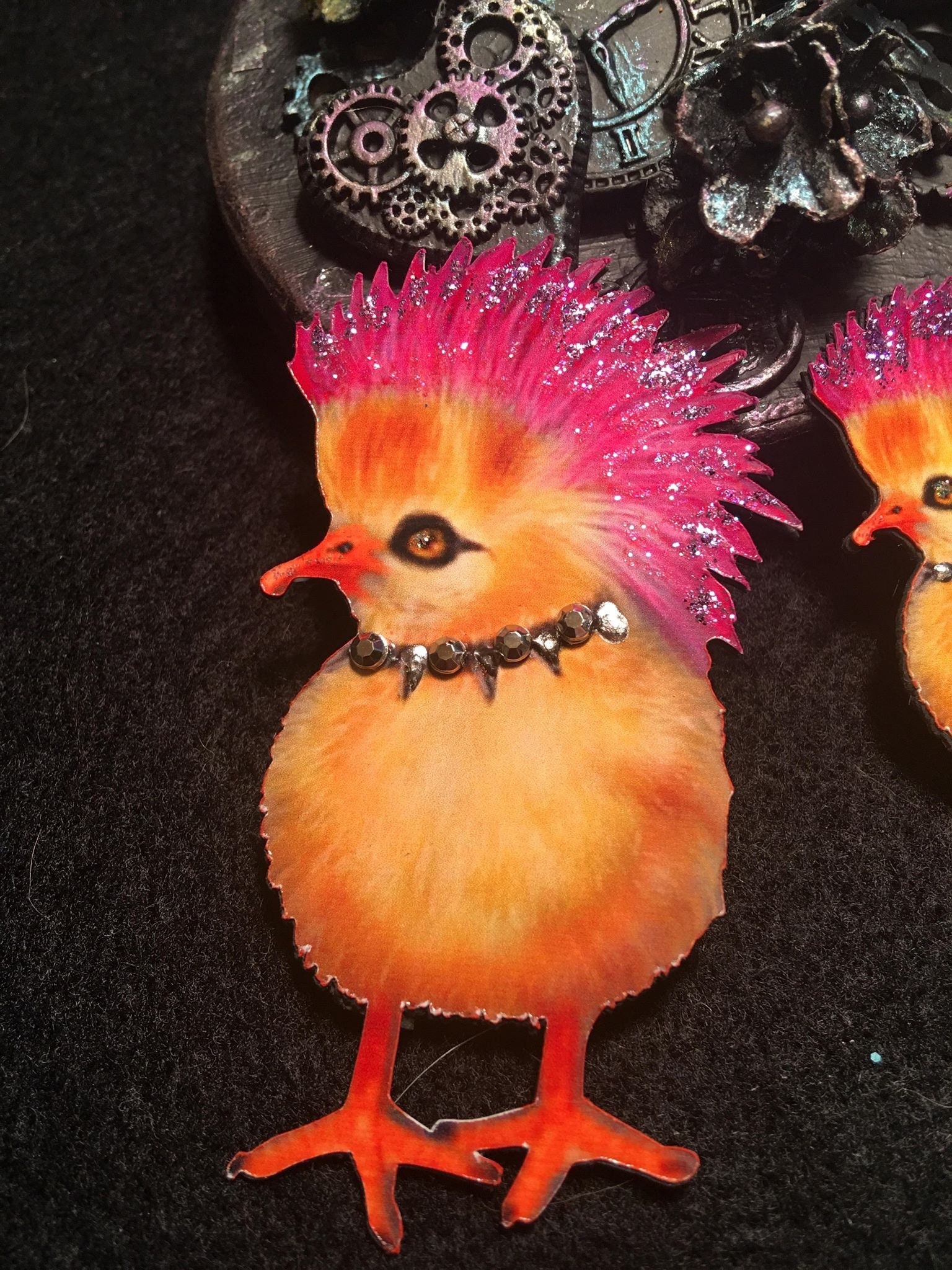 Roxie Punk Rock Chick 2 Chipboard Embellishments 3D Gems Etsy