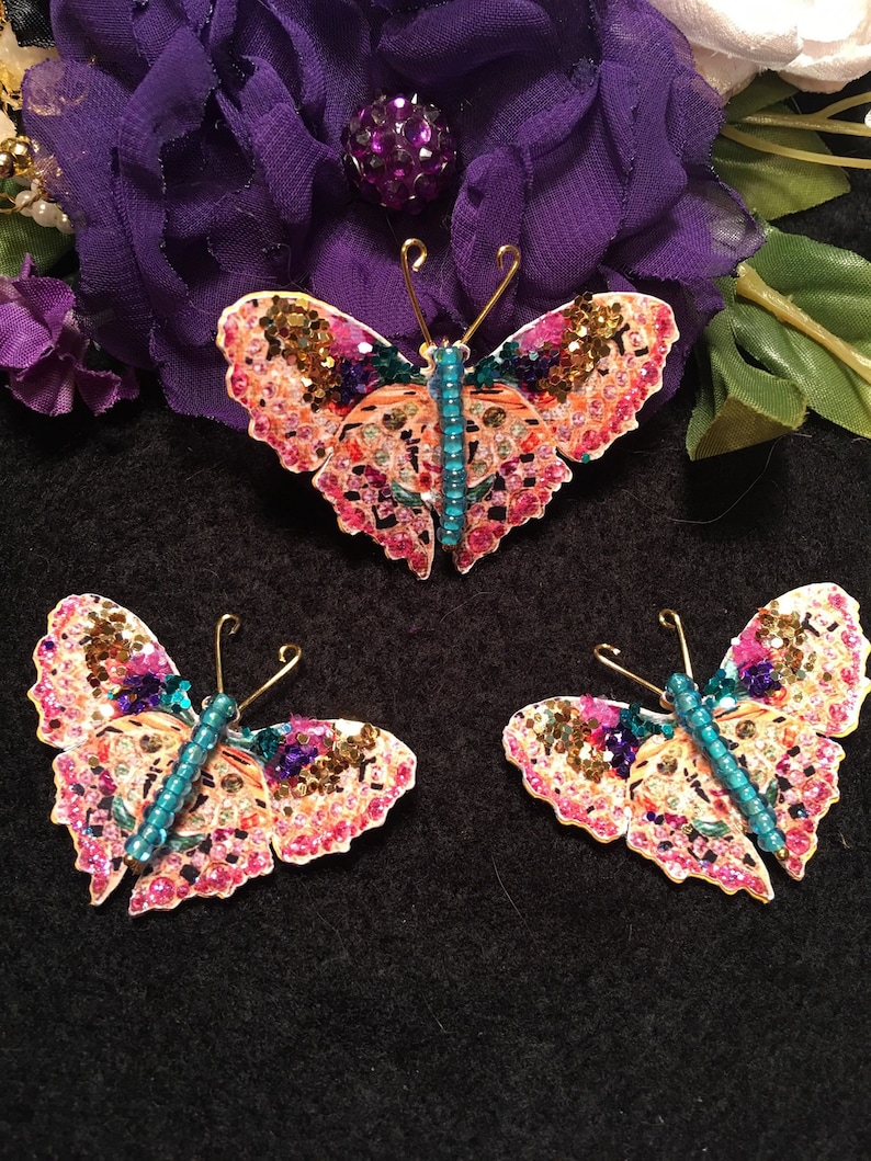 Flapper Fanny Jewel Winged Teal Beaded Body Butterflies Etsy