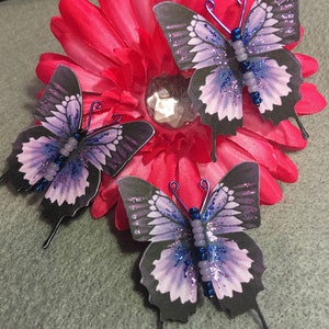 Simplicidade azul e roxo papel borboletas vidro frisado corpos darlingartbyvaleri scrapbooking enfeites mini álbuns cartão fazendo presentes