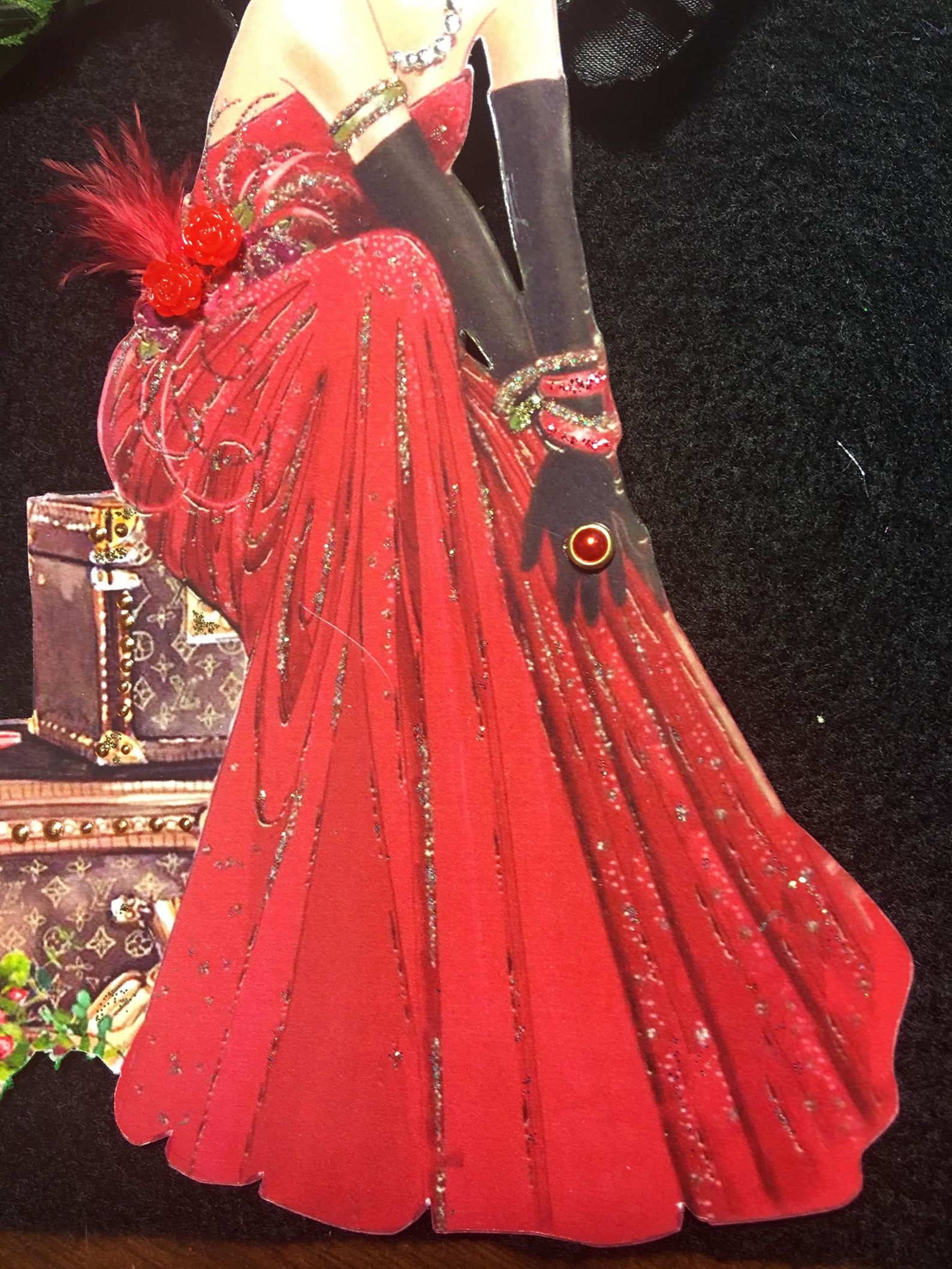 Art Deco Era Lady vintage Luggage Chipboard Embellishments 3D Etsy