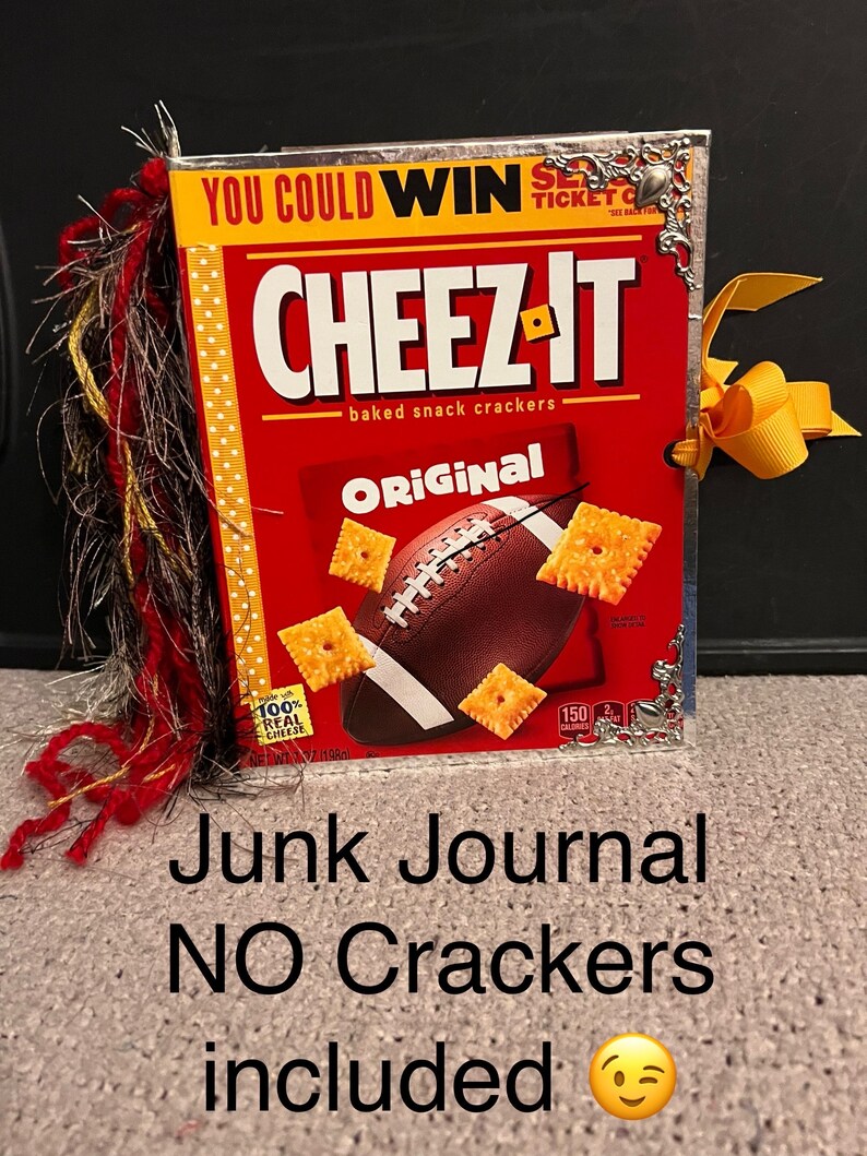 READY TO SHIP Repurposed cheese It Box Football Junk Journal Handmade