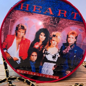 Was ist Liebe Herz 45 Schallplatten Geldbörse Kunstleder Komplett gefüttert Handgefertigte Handtasche langen Riemen DarlingArtbyValeri