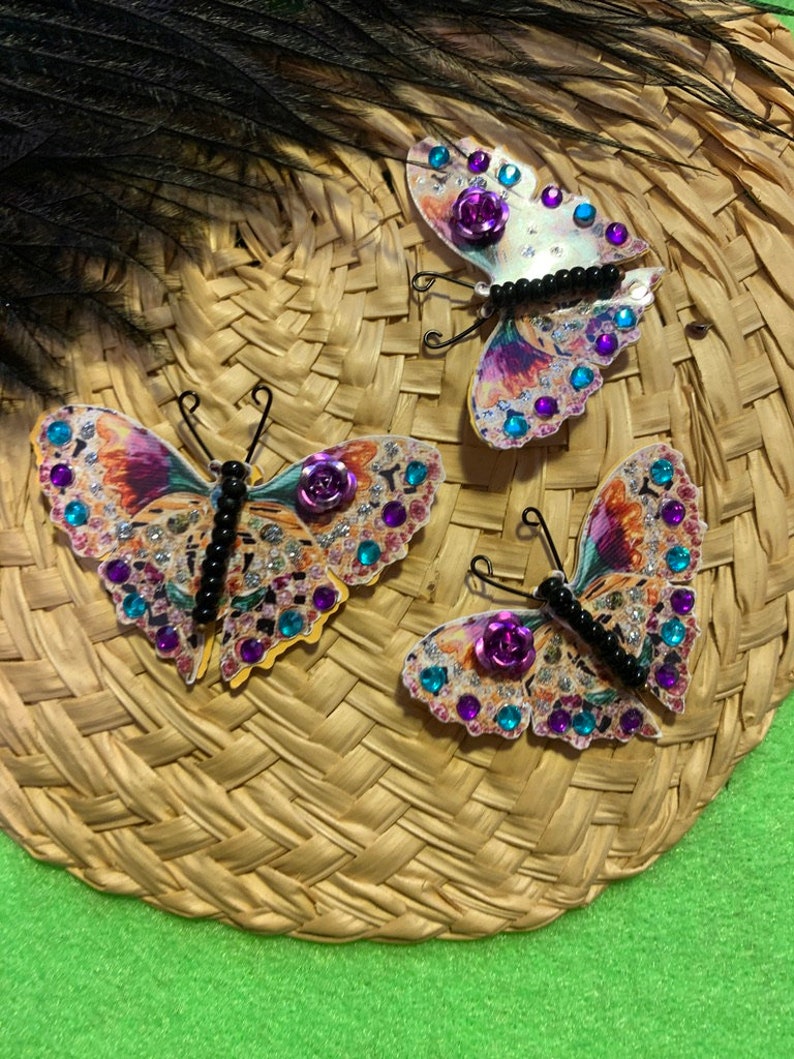Flapper Fanny Jewel Winged Teal Beaded Body Butterflies Etsy