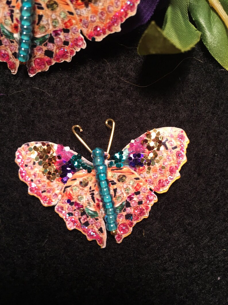 Flapper Fanny Jewel Winged Teal Beaded Body Butterflies Etsy
