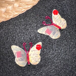 Carta de amor postal papel mariposas cristal cuentas cuerpo brillo 3D rosa adorno alambre antena Scrapbooking diarios DarlingArtByValeri